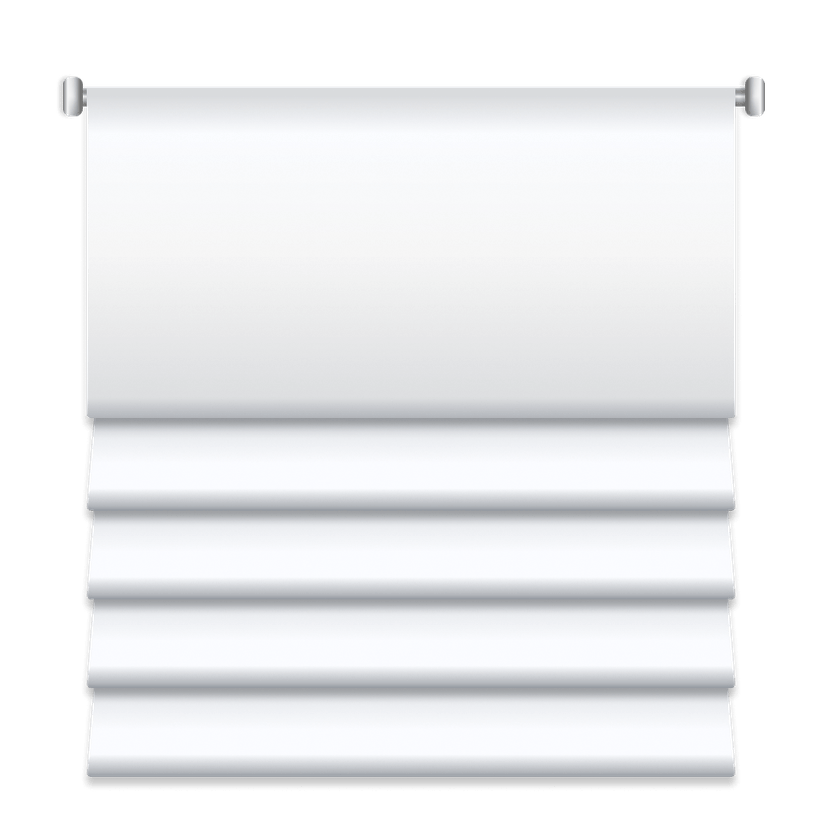 A sleek pearl white MTronic Smart Blind Panel with a circled dot in the center and the roll up arrow lit up in blue while the roll down option is in grey and a grey MRS logo at the bottom