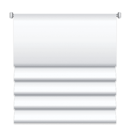 A sleek pearl white MTronic Smart Blind Panel with a circled dot in the center and the roll up arrow lit up in blue while the roll down option is in grey and a grey MRS logo at the bottom