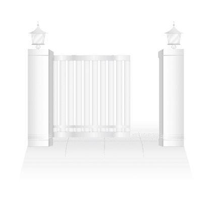A drawing showing the front view of the Gate.
