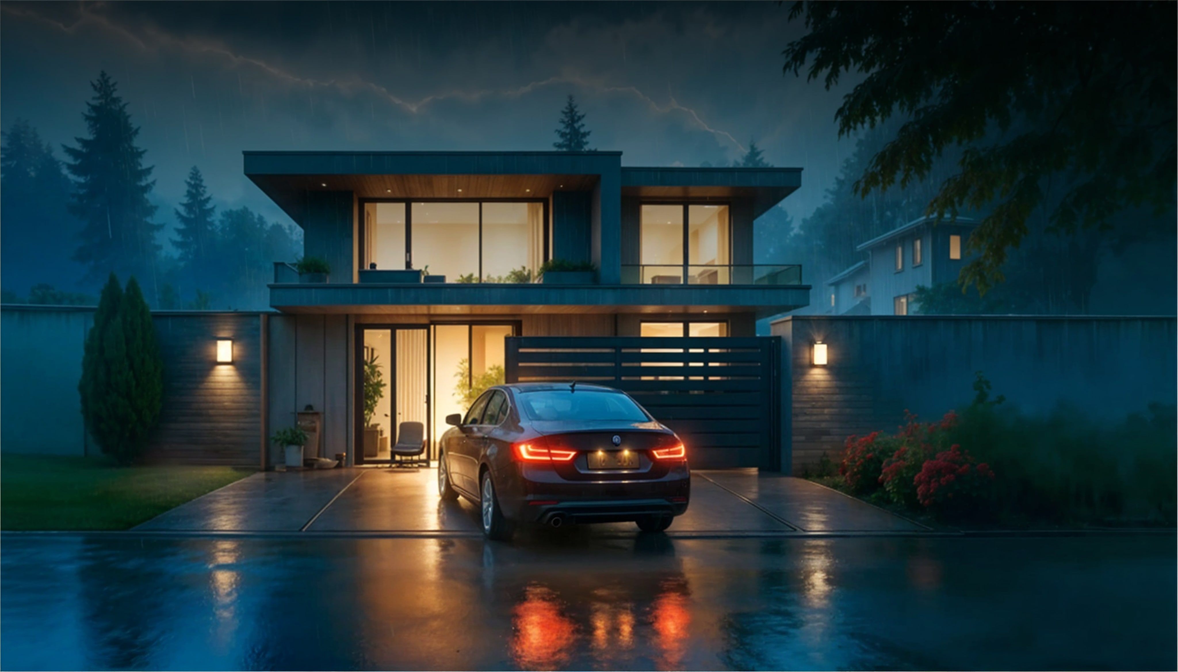 Image of car being parked in parking and opened door