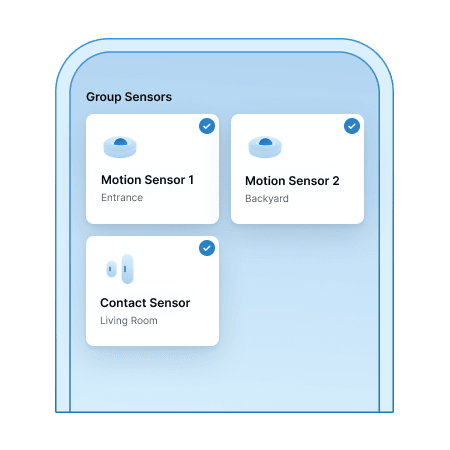 A picture of showing grouping of sensors 
