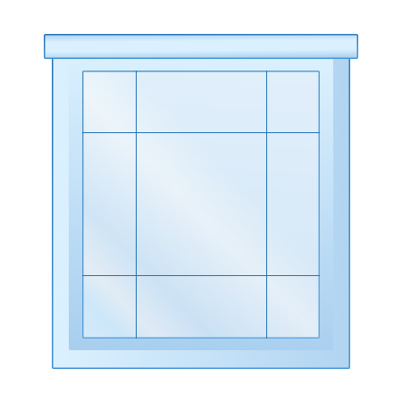 A blue illustration a window